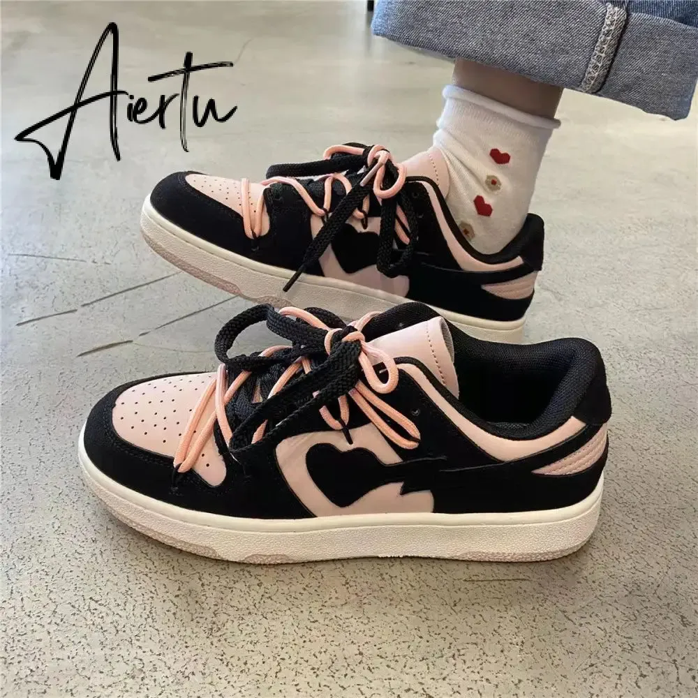 Aiertu  Original Women Blue Love Designer Classic Breathable Canvas Casual Sneakers Female Outdoor Walk Tennis Little White Shoes