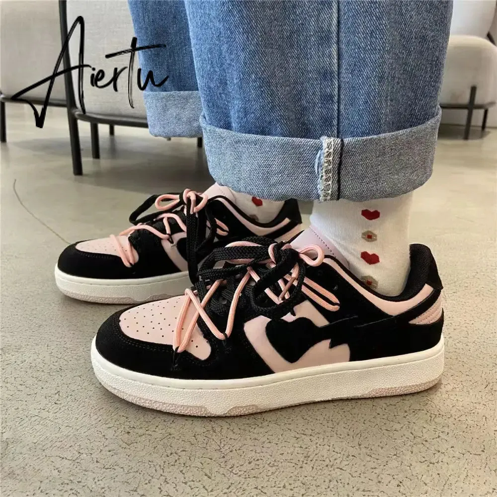 Aiertu  Original Women Blue Love Designer Classic Breathable Canvas Casual Sneakers Female Outdoor Walk Tennis Little White Shoes