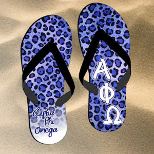 Alpha Phi Omega Cheetah Print Flip Flops - SBL100 - SUB