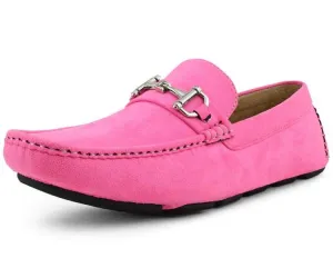 Amali Walken 2 Men's Pink Suede Driving Shoes Walken Pink