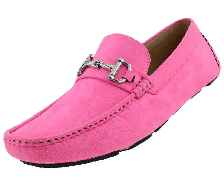 Amali Walken 2 Men's Pink Suede Driving Shoes Walken Pink