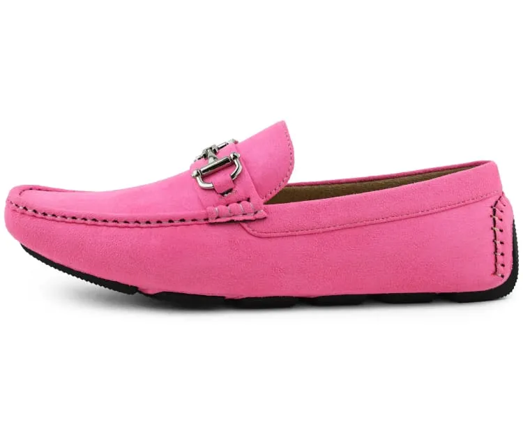 Amali Walken 2 Men's Pink Suede Driving Shoes Walken Pink