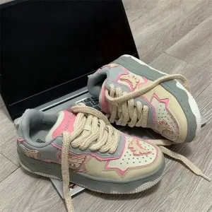 binfenxie  -  Butterfly Platform Sneakers Casual Women's Sports Shoes Korean Vintage Vulcanize Kawaii Tennis Female Flats Harajuku Footwear