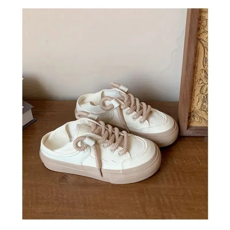 binfenxie  - Canvas Shoes Casual Platform Sneakers Women Vintage Vulcanize White Korean Designer Flats Tennis Female Footwear