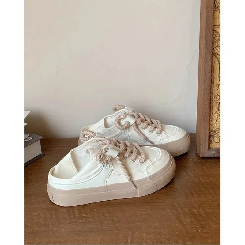 binfenxie  - Canvas Shoes Casual Platform Sneakers Women Vintage Vulcanize White Korean Designer Flats Tennis Female Footwear