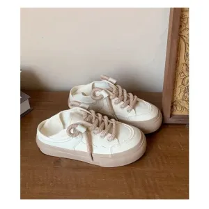 binfenxie  - Canvas Shoes Casual Platform Sneakers Women Vintage Vulcanize White Korean Designer Flats Tennis Female Footwear