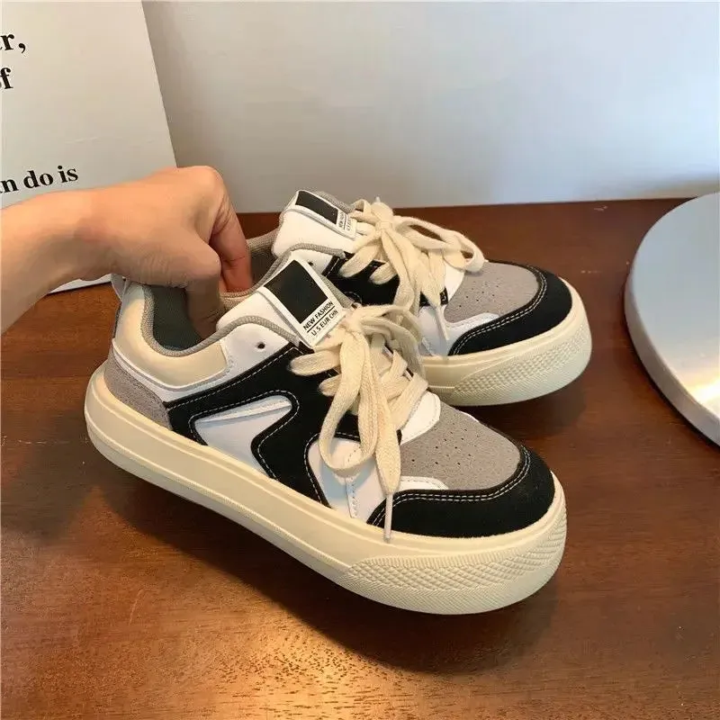 binfenxie  -  Platform Sneakers Spring Korean Casual Women's Sports Shoes Pink Kawaii Tennis Female Flats Harajuku Vulcanize