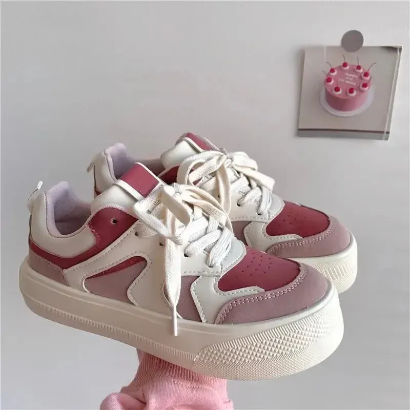 binfenxie  -  Platform Sneakers Spring Korean Casual Women's Sports Shoes Pink Kawaii Tennis Female Flats Harajuku Vulcanize