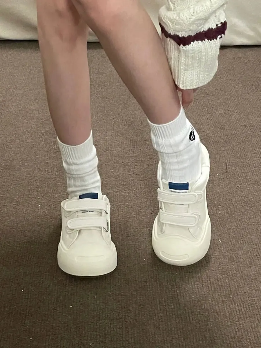binfenxie  -  White Shoes Woman Kawaii Vulcanize Spring Summer Casual Platform Sneakers Tennis Female Flats Vintage Cute Korean Footwear