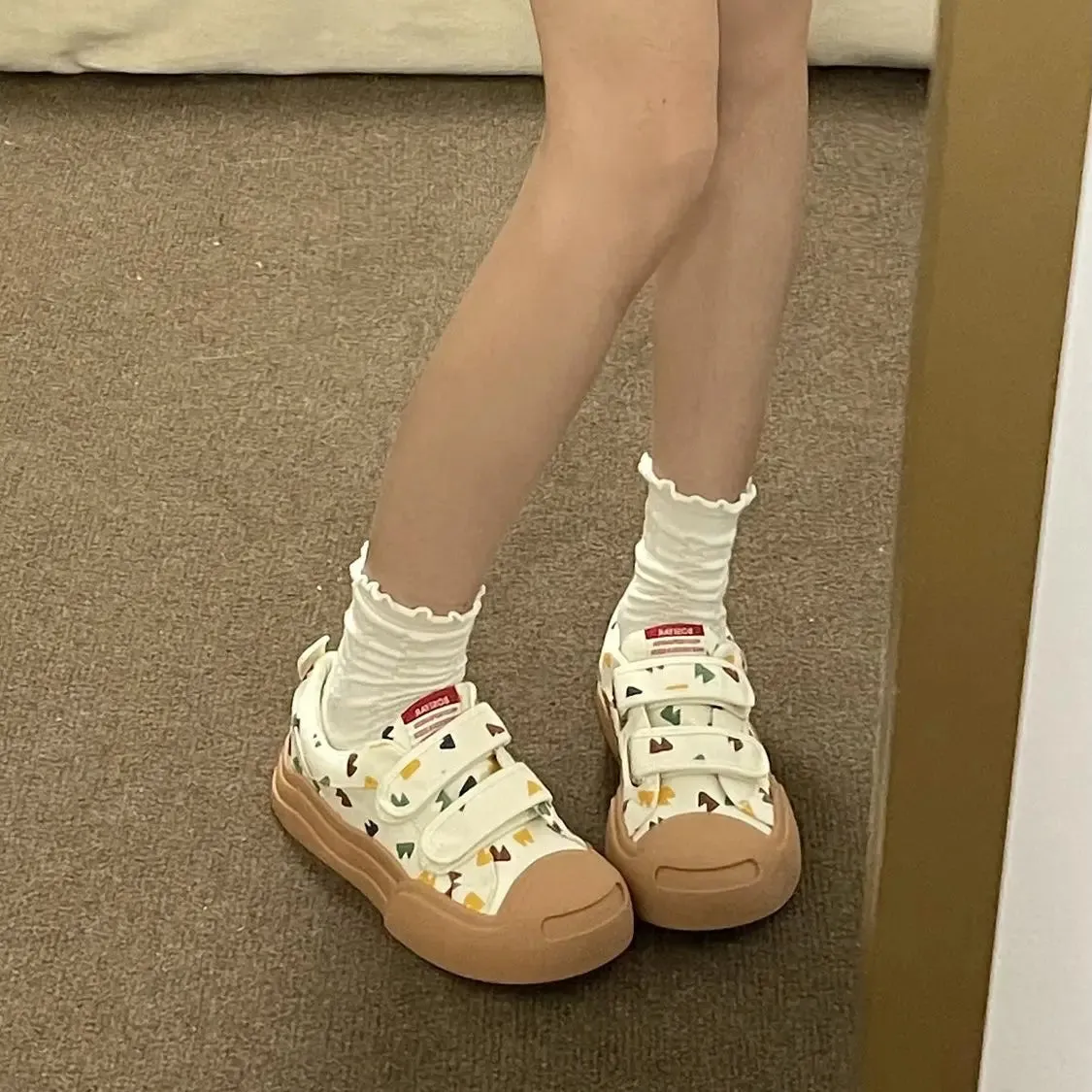 binfenxie  -  White Shoes Woman Kawaii Vulcanize Spring Summer Casual Platform Sneakers Tennis Female Flats Vintage Cute Korean Footwear