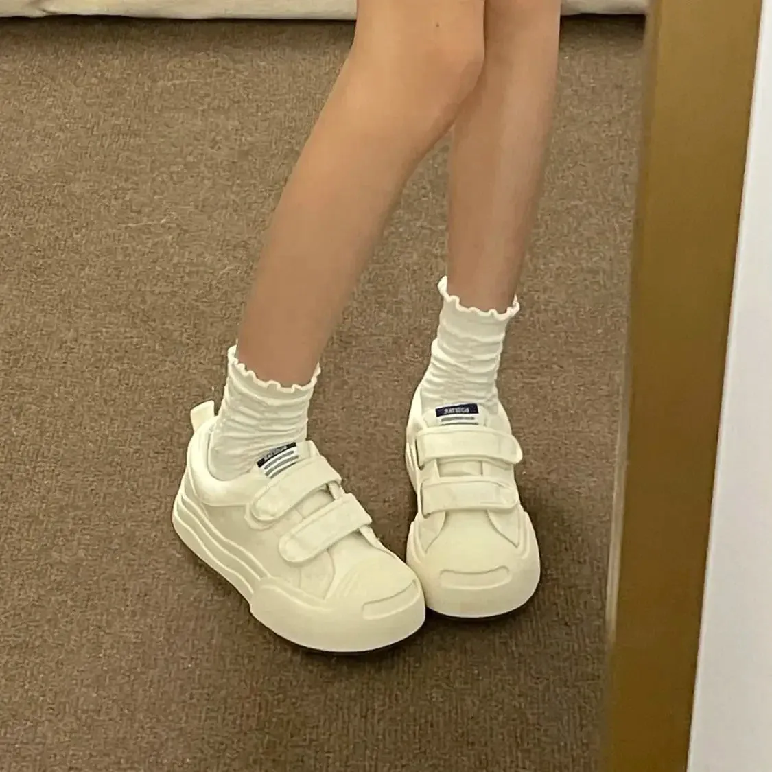binfenxie  -  Woman Kawaii Vulcanize Sneakers White Canvas Shoes Casual Platform Tennis Female Flats Vintage Cute Korean Footwear Spring