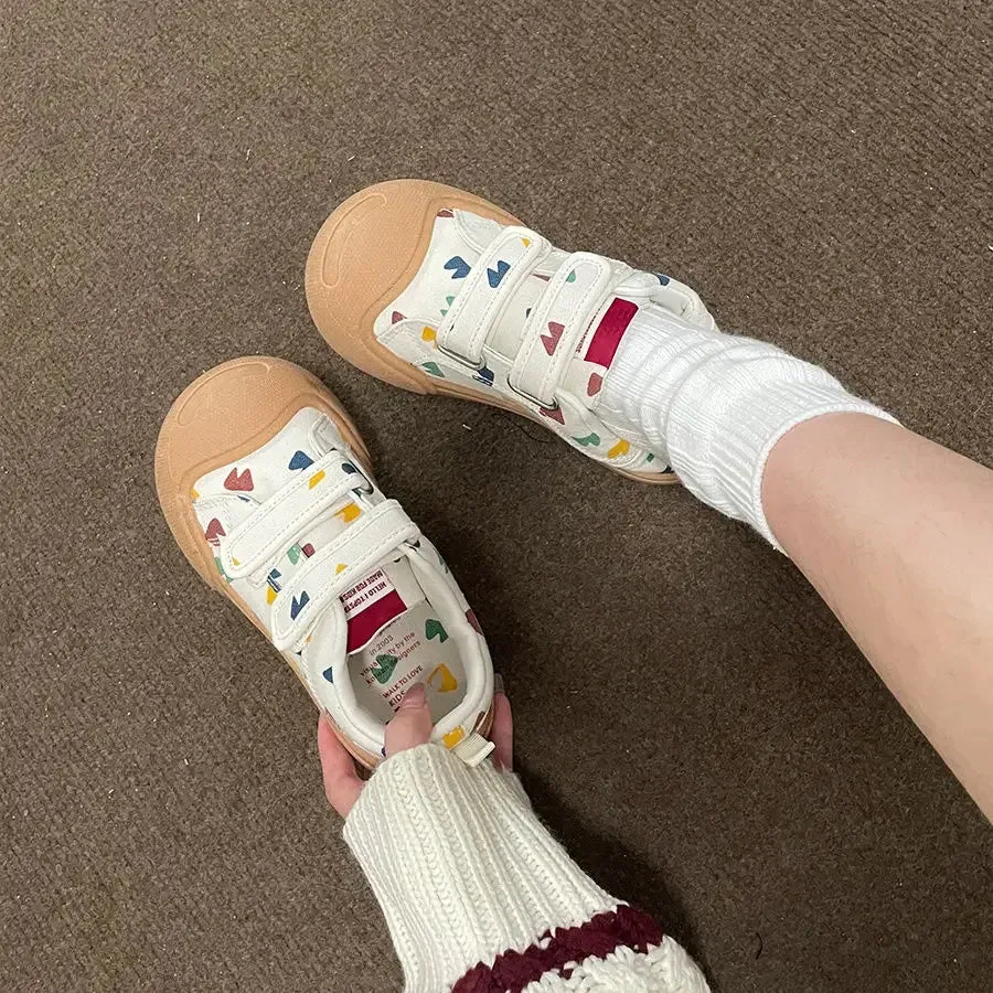 binfenxie  -  Woman Kawaii Vulcanize Sneakers White Canvas Shoes Casual Platform Tennis Female Flats Vintage Cute Korean Footwear Spring
