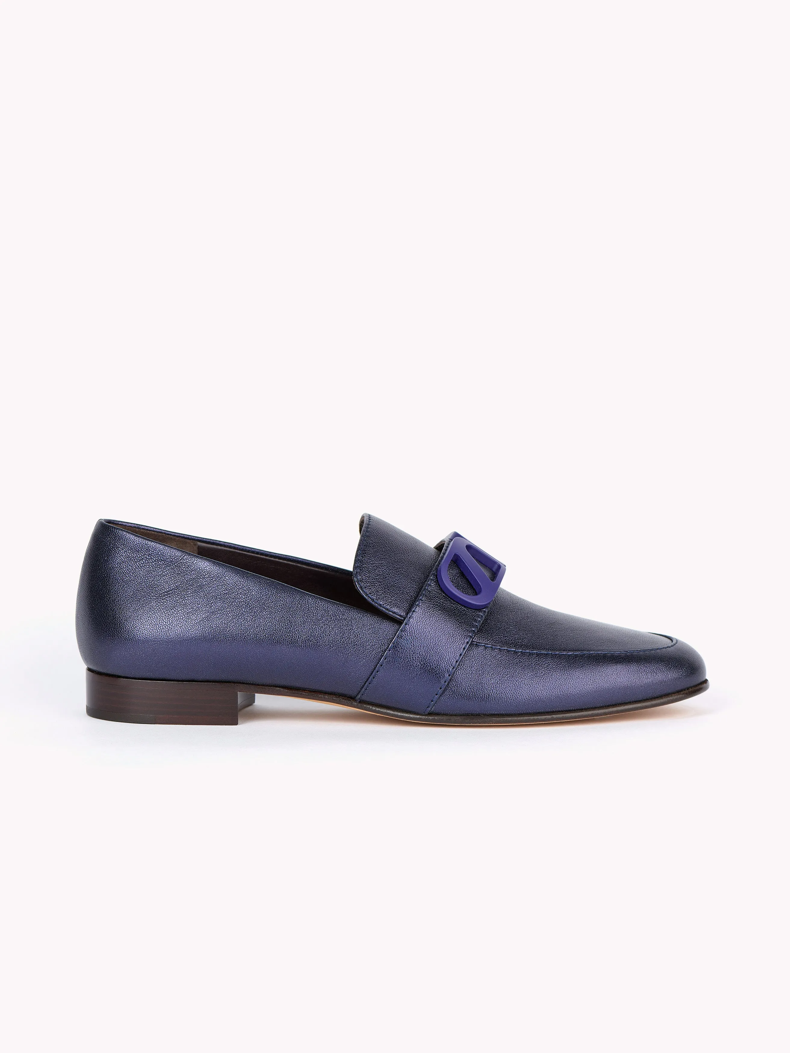 Blair Metallic Nappa Navy Loafers