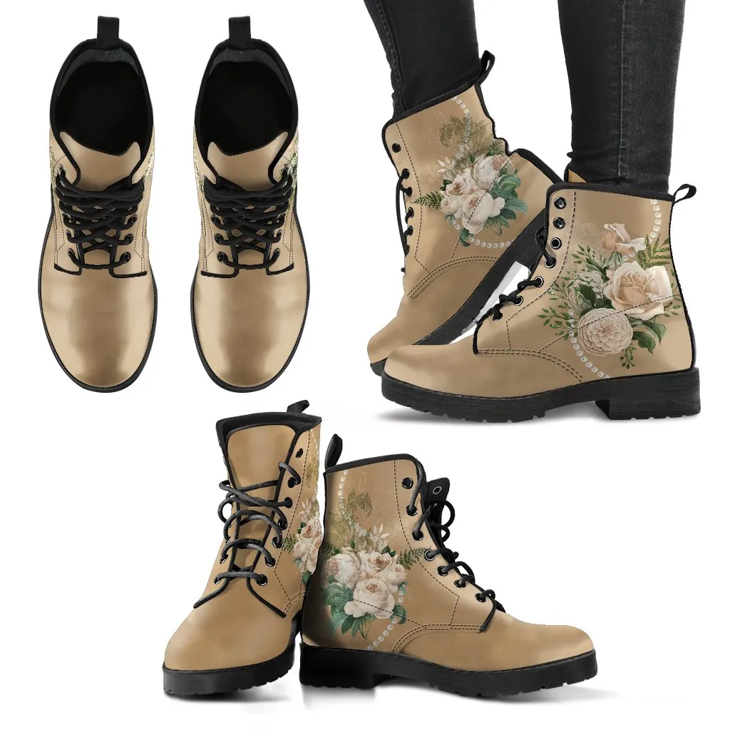 Combat Boots - Beautiful Flowers #23 | Custom Shoes, Women's Boots, Aesthetic Shoes, Boho Shoes, Vintage Style Shoes, Sorority Shoes