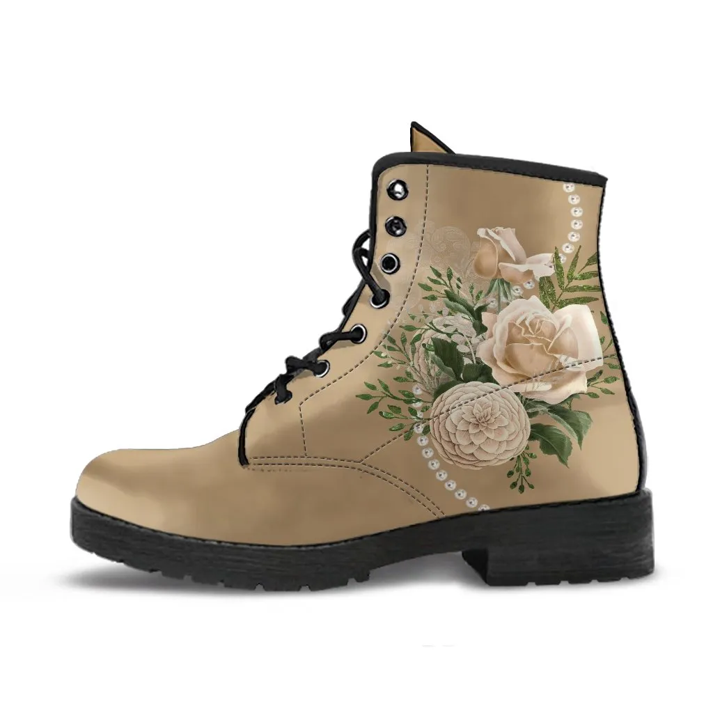 Combat Boots - Beautiful Flowers #23 | Custom Shoes, Women's Boots, Aesthetic Shoes, Boho Shoes, Vintage Style Shoes, Sorority Shoes