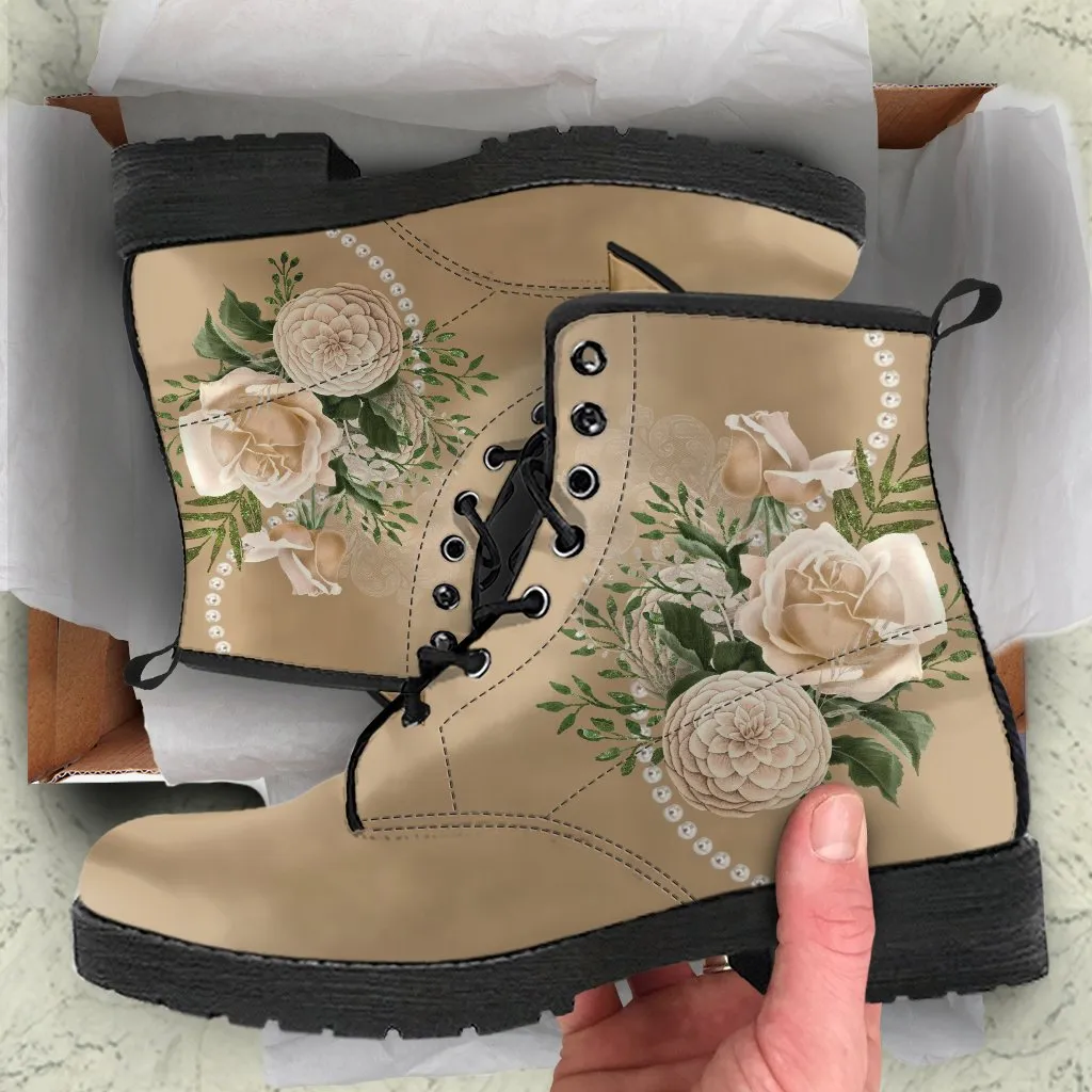 Combat Boots - Beautiful Flowers #23 | Custom Shoes, Women's Boots, Aesthetic Shoes, Boho Shoes, Vintage Style Shoes, Sorority Shoes