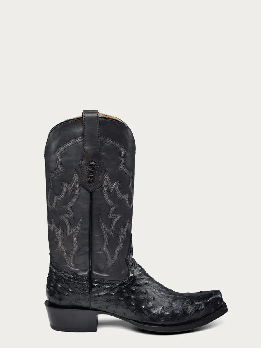 Corral A4549 Men's Black Ostrich SQ Toe Cowboy Boot
