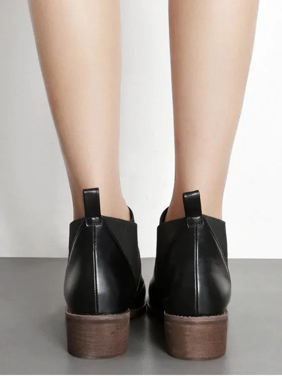 Cute PU Leather Elastic Band Ankle Boots