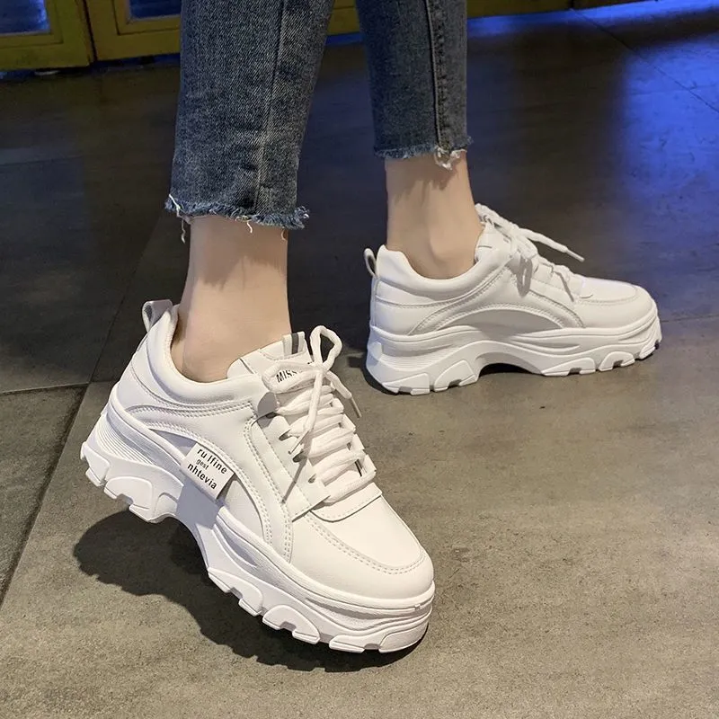 Daddy Shoes for Women - Chunky Sneakers, Breathable Mesh, Casual White Shoes, Spring & Summer Fashion
