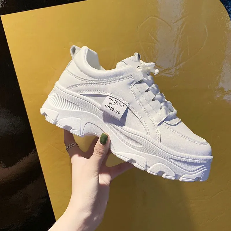 Daddy Shoes for Women - Chunky Sneakers, Breathable Mesh, Casual White Shoes, Spring & Summer Fashion