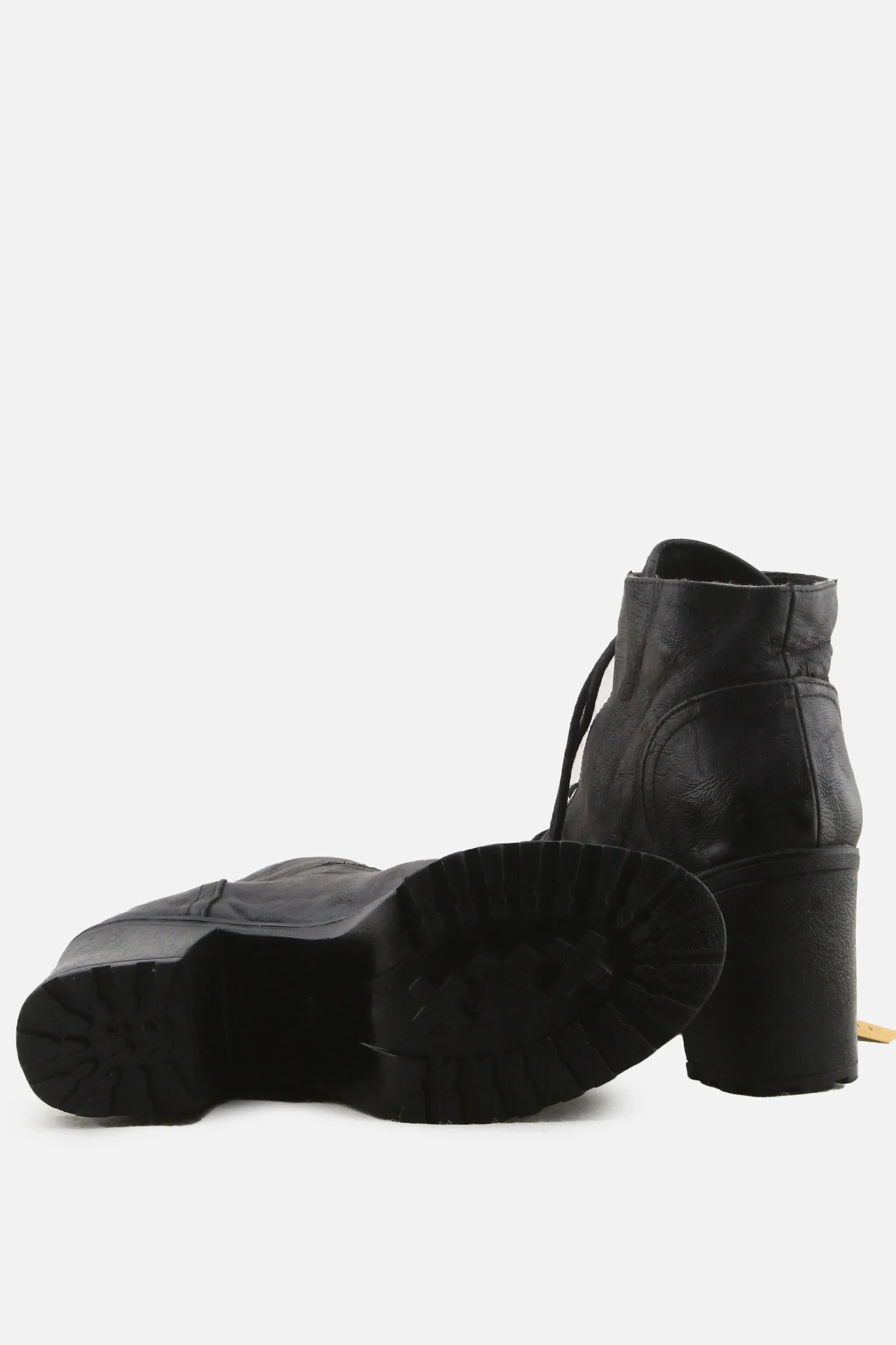 European Brand Laces Platform Boots | 100% Authentic Leather