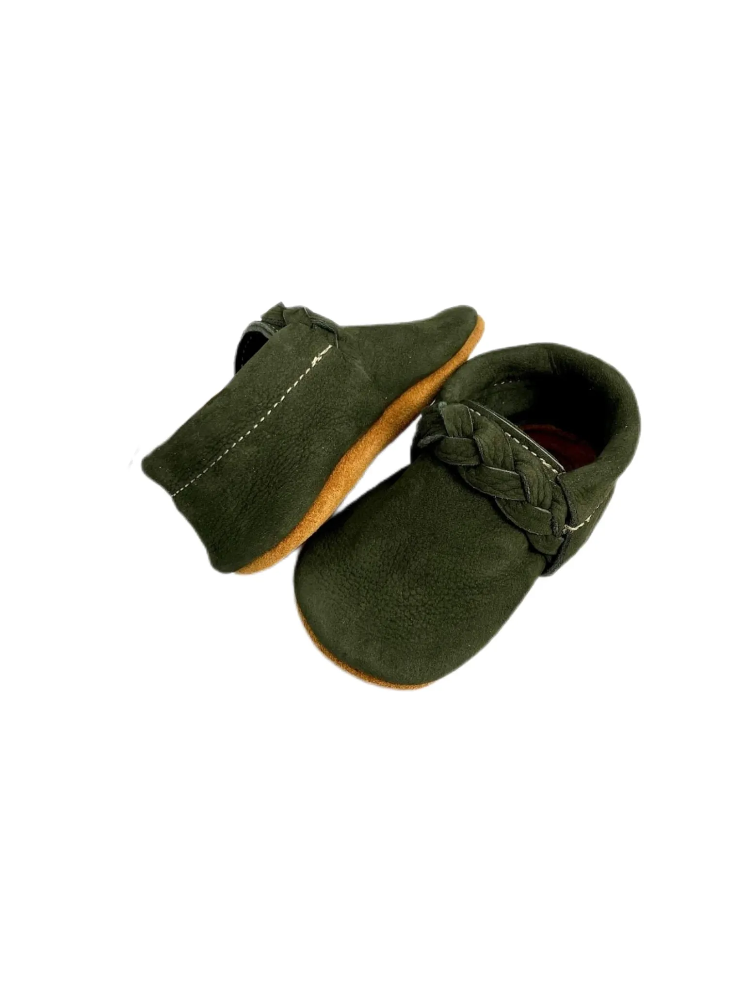 Forest Green Braided Moccs