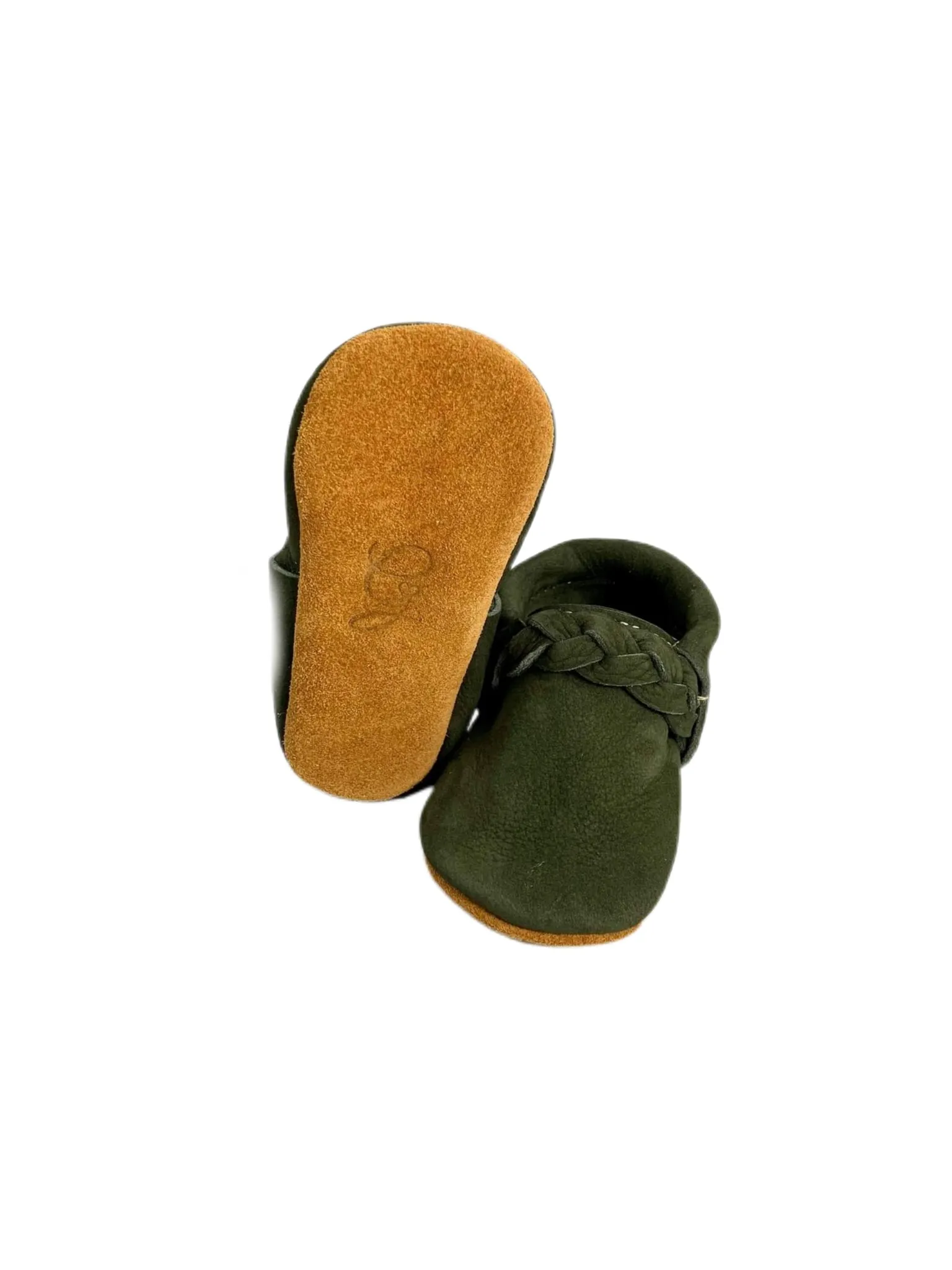Forest Green Braided Moccs