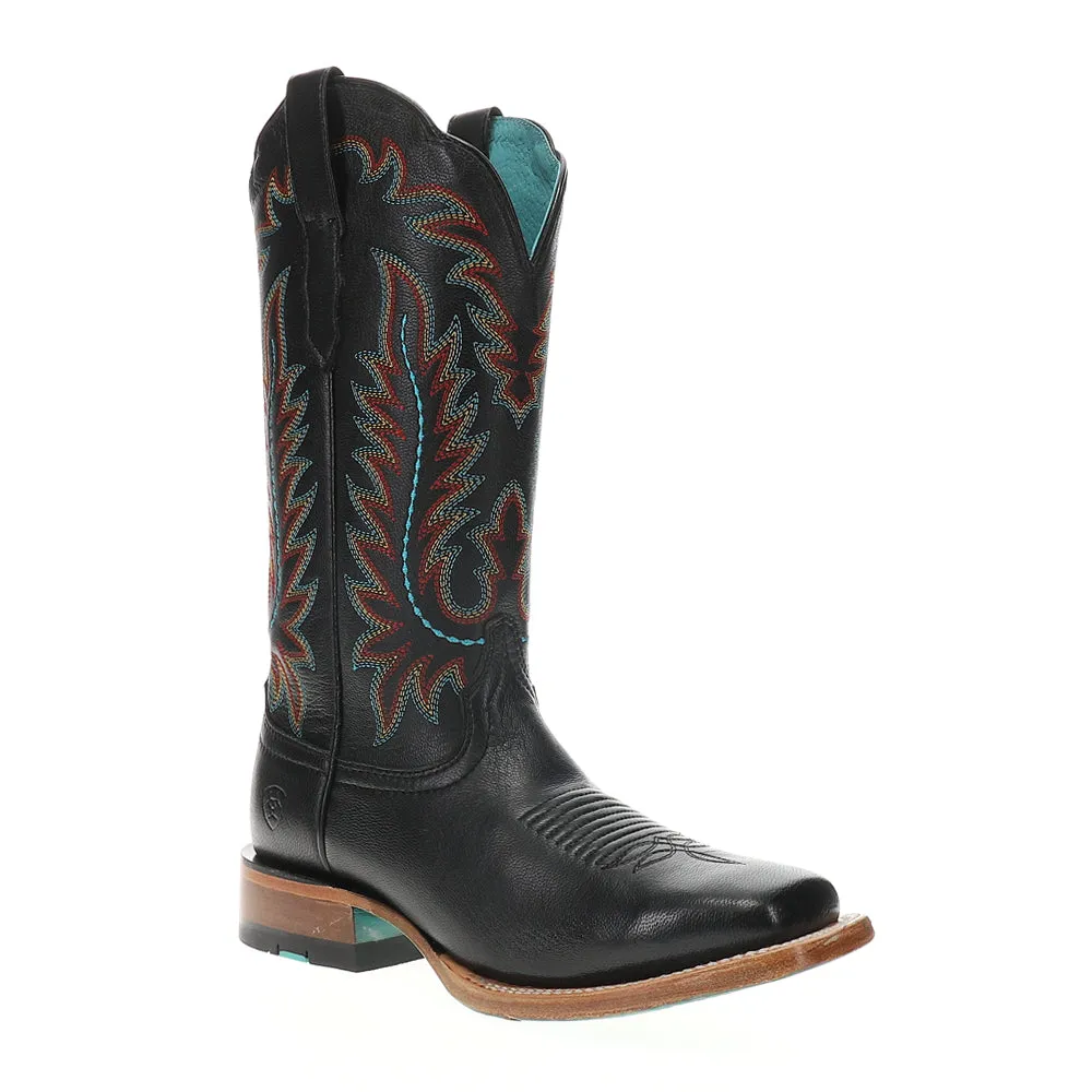 Frontier Tilly Embroidered Square Toe Pull On Cowboy Boots
