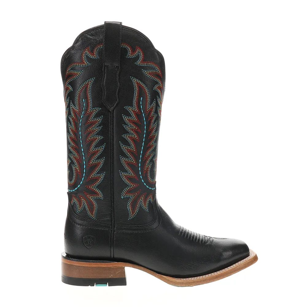 Frontier Tilly Embroidered Square Toe Pull On Cowboy Boots