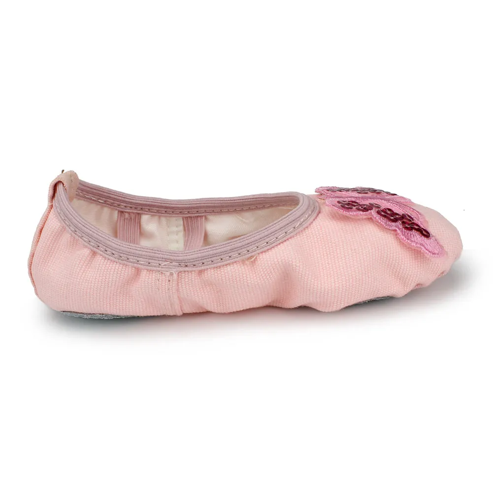 Girls Soft Canvas Butterfly Dance Slipper Ballet Shoe