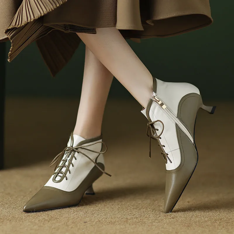 Irina Pointed Toe Lace up Boots
