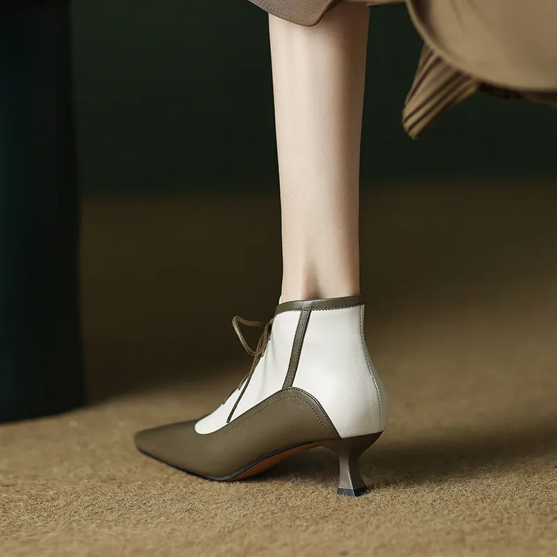Irina Pointed Toe Lace up Boots