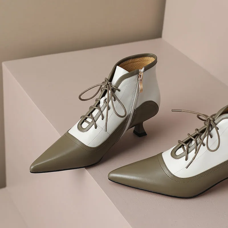 Irina Pointed Toe Lace up Boots