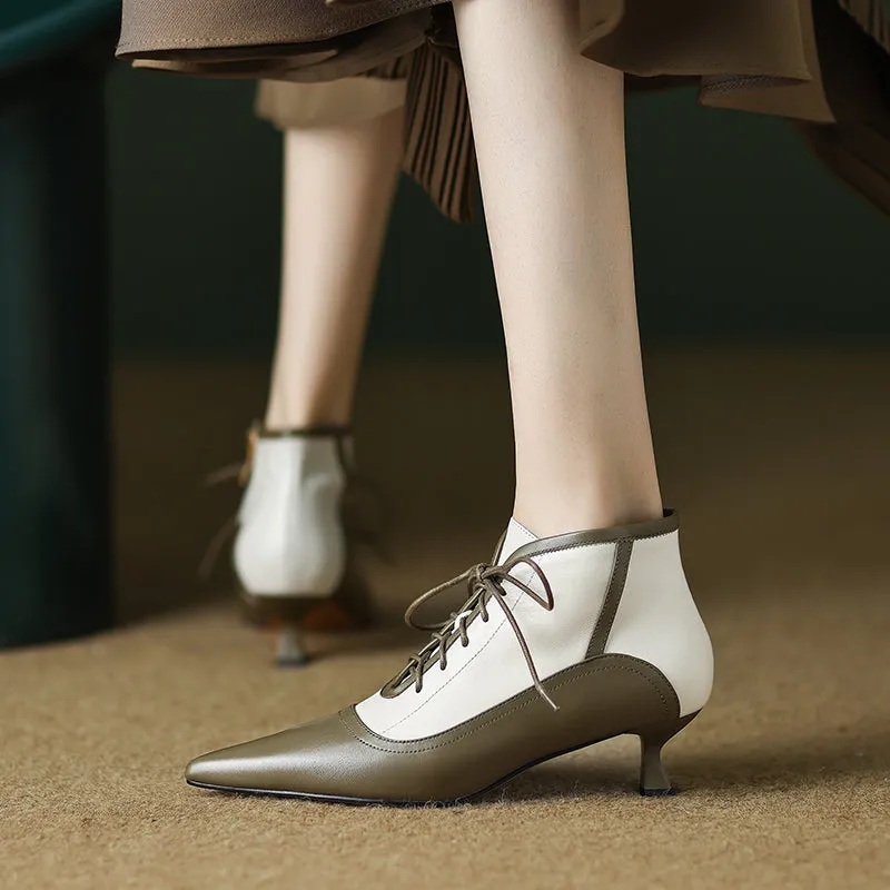 Irina Pointed Toe Lace up Boots