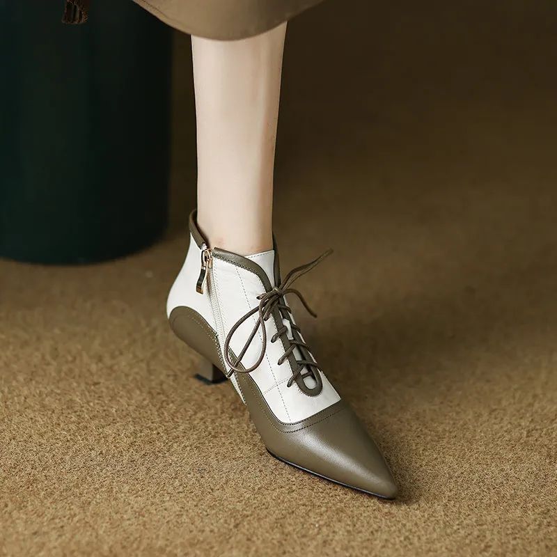 Irina Pointed Toe Lace up Boots