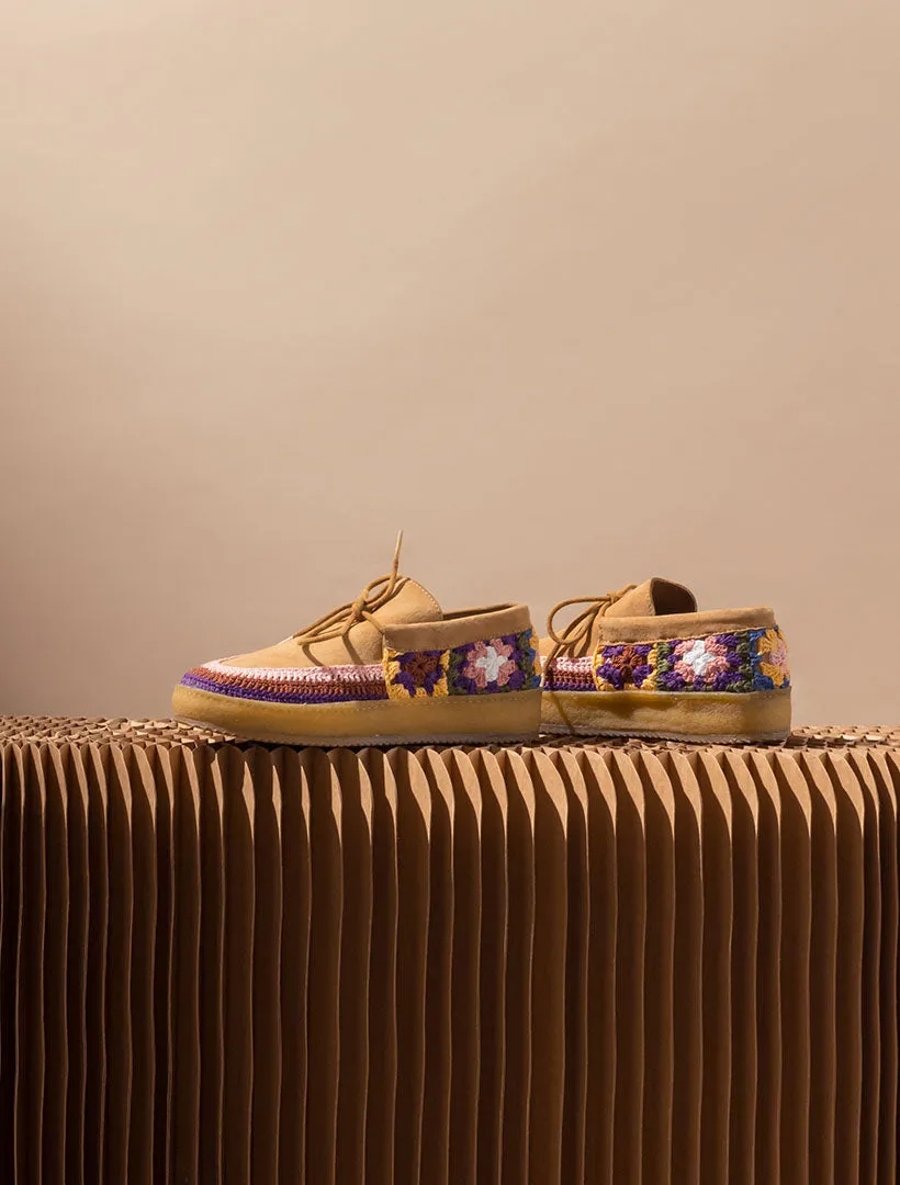 Komo Crochet Moccasin Saffron Suede