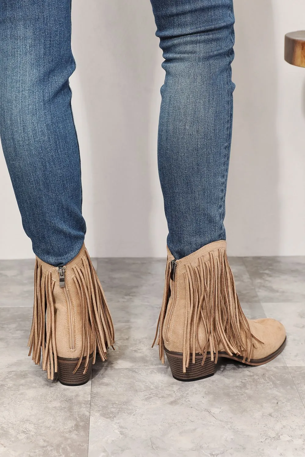 Legend Tan Fringe Cowboy Western Ankle Boots