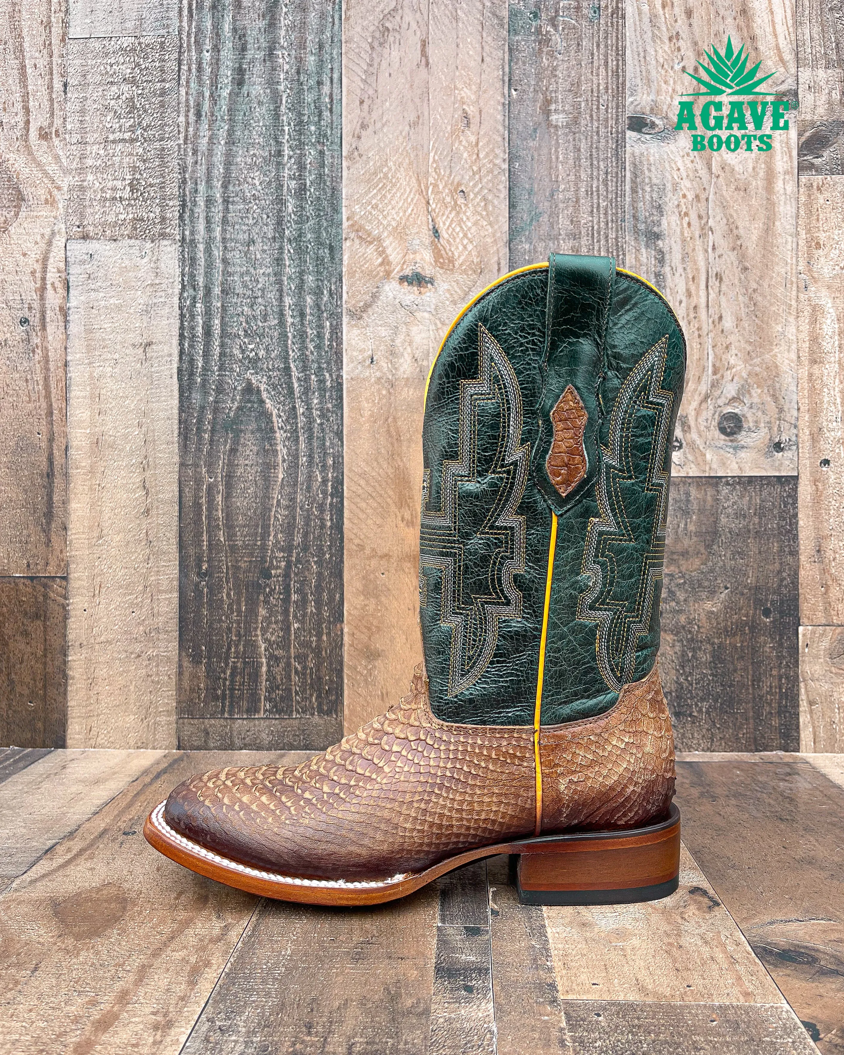 LIGHT BROWN PYTHON | MEN SQUARE TOE BOOTS