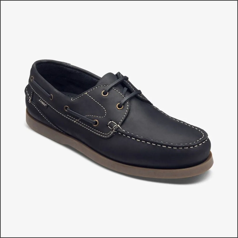 Loake Lymington Navy Nubuck Boat Shoe@