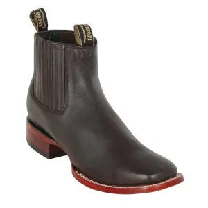 Los Altos Boots Mens #82B8359 Charro Short Boots  | Style Deer Boots | Color Dk Brown