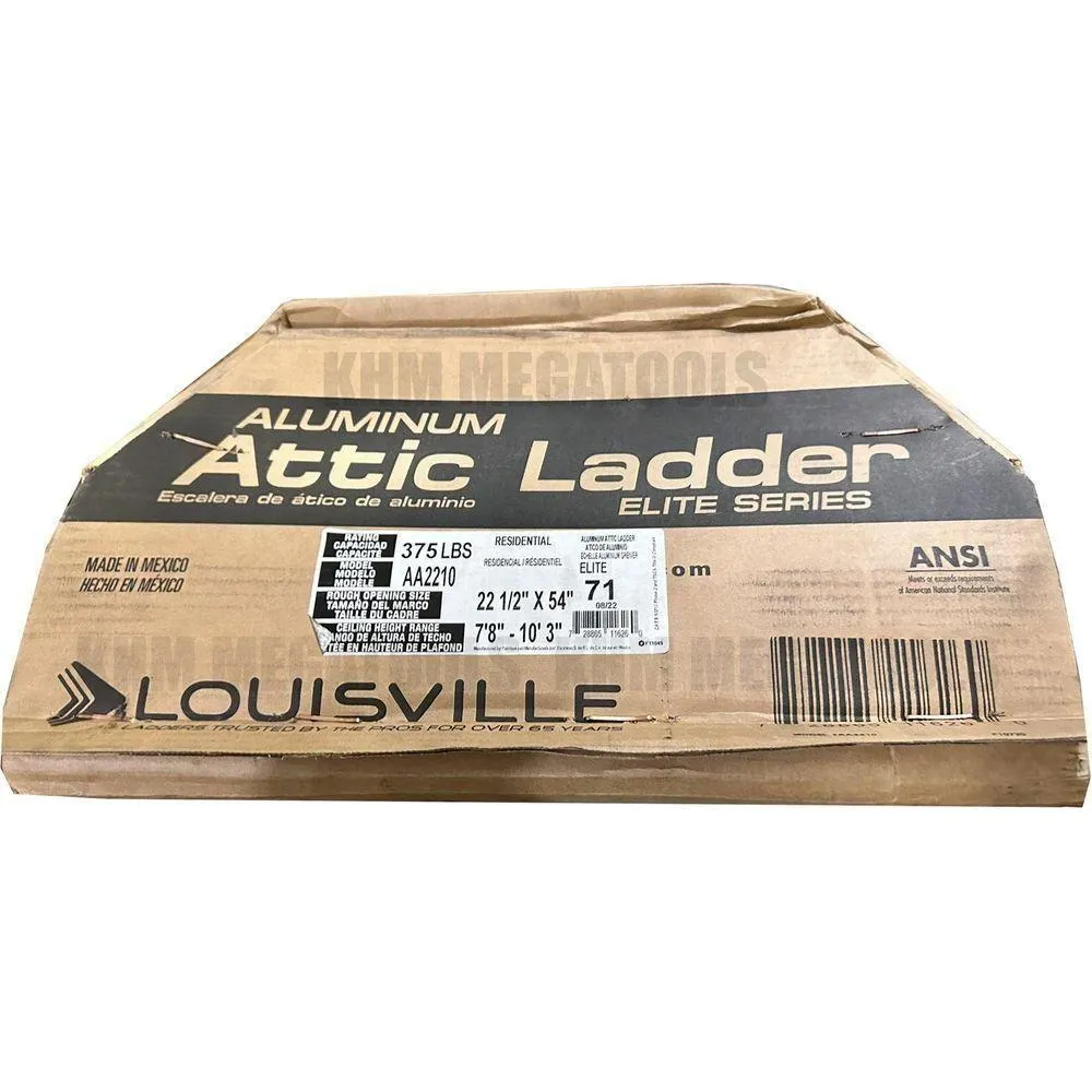 Louisville AA2210 Aluminum Attic Ladder "ELITE" 375 lbs