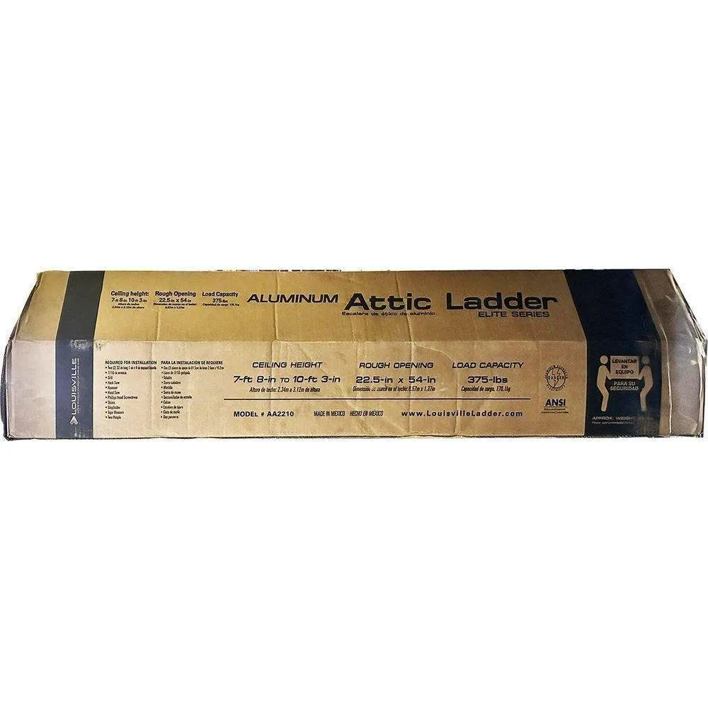 Louisville AA2210 Aluminum Attic Ladder "ELITE" 375 lbs