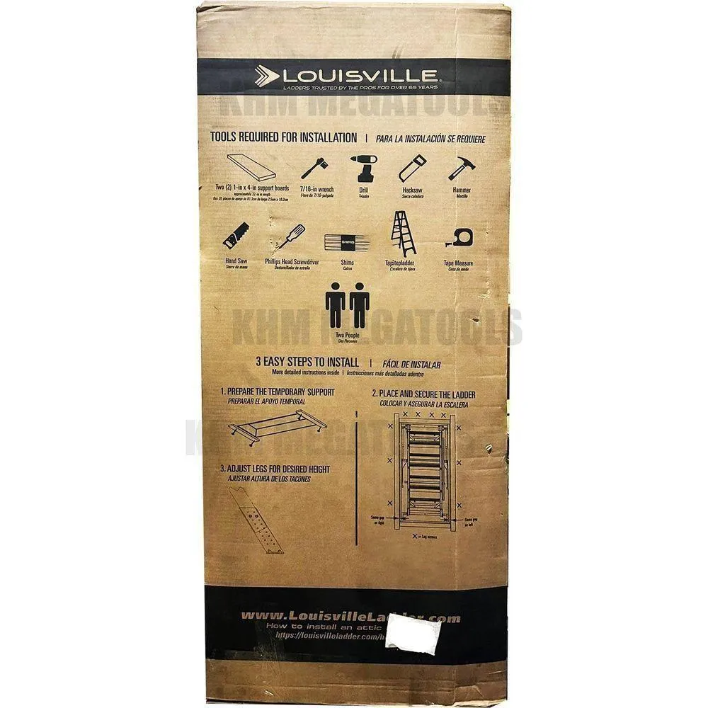 Louisville AA2210 Aluminum Attic Ladder "ELITE" 375 lbs