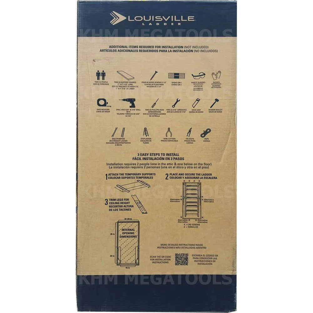 Louisville AL2540MG Aluminum Attic Ladder "Elite" 375Lbs. 25" (AA2540MG )