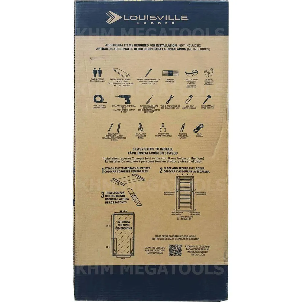 Louisville AL2540MG Aluminum Attic Ladder "Elite" 375Lbs. 25" (AA2540MG )