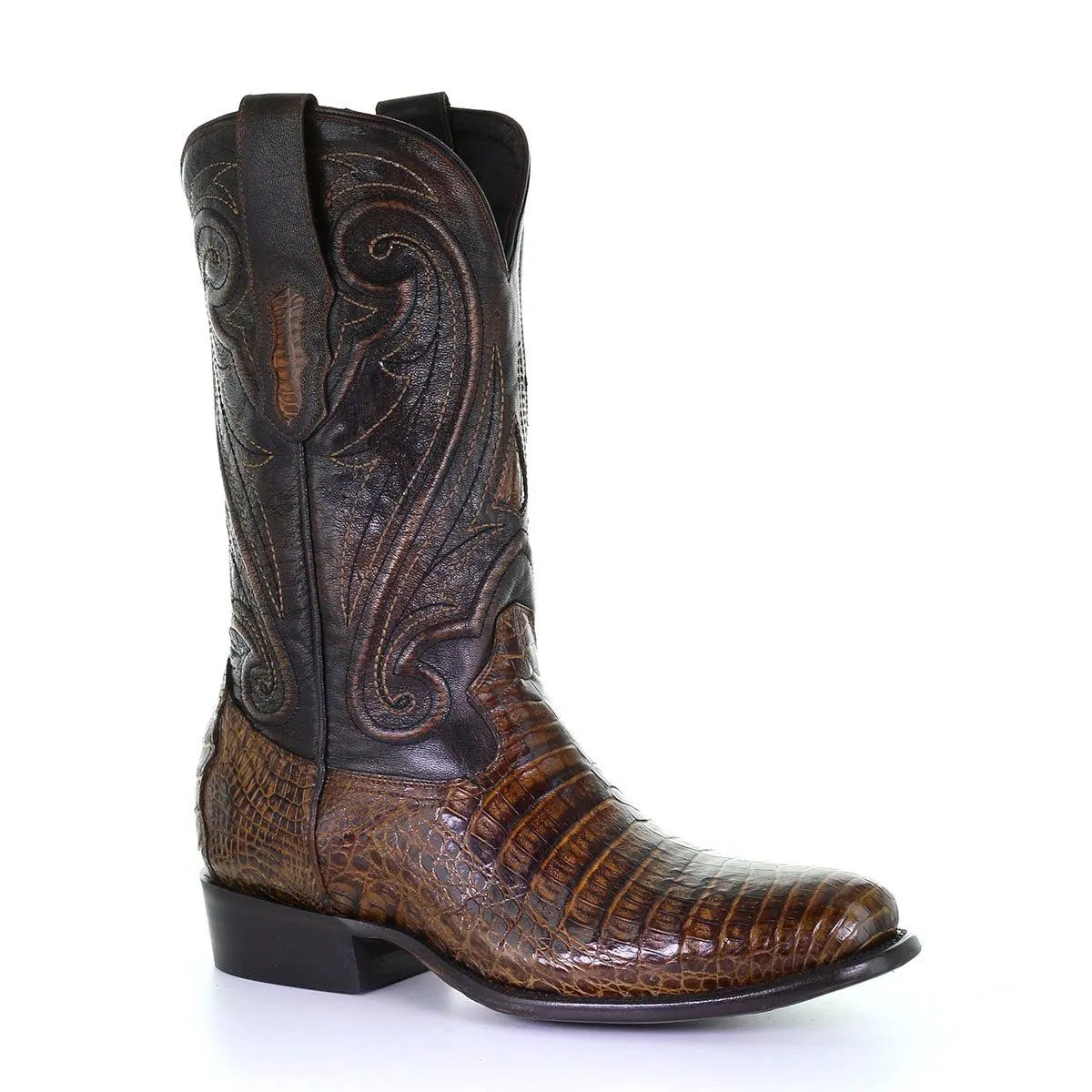 M2182 - Montana brown dress cowboy caiman boots for men