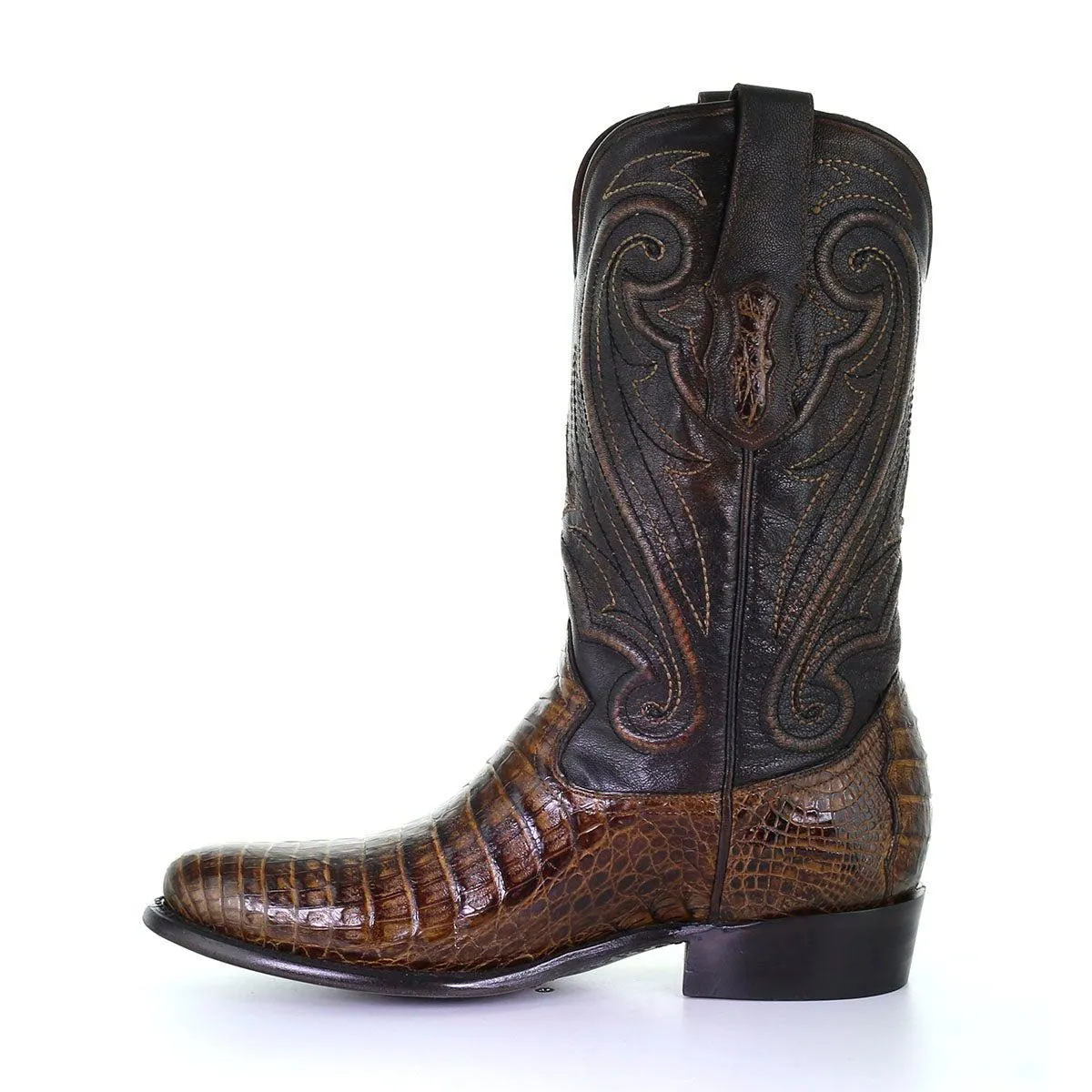 M2182 - Montana brown dress cowboy caiman boots for men