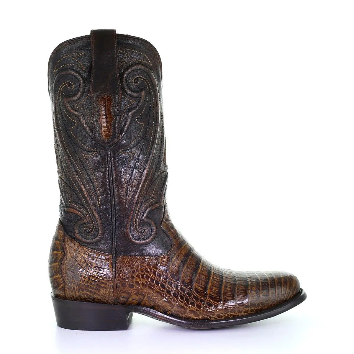 M2182 - Montana brown dress cowboy caiman boots for men