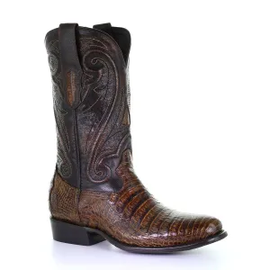 M2182 - Montana brown dress cowboy caiman boots for men