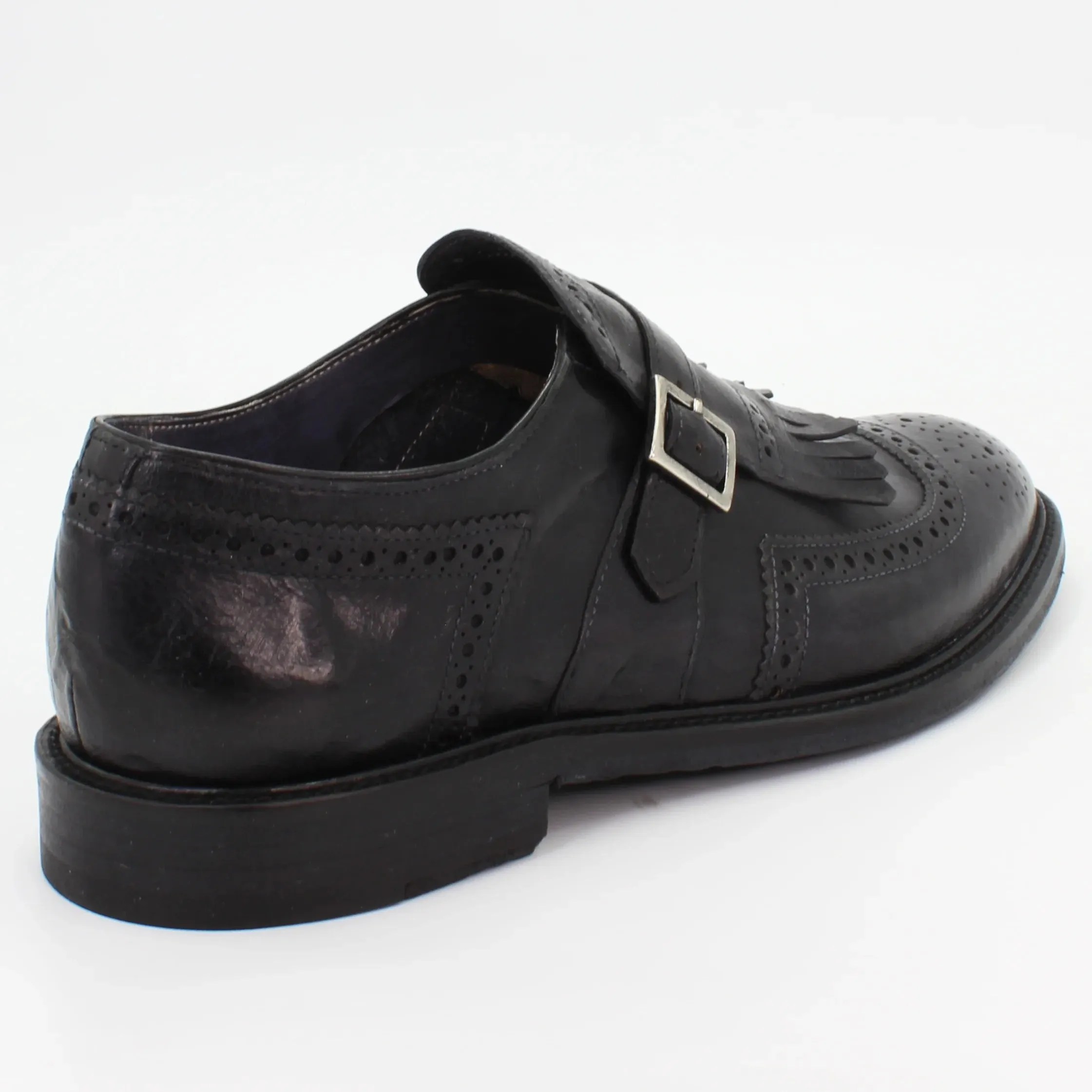 Men's buckle mocassin in calf leather Blu Dark Blue (BRU11272)